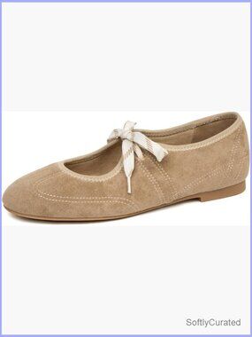 Women's Lace-Up Ballet Flats Round Toe Mary Jane Comfortable Strappy Shoes